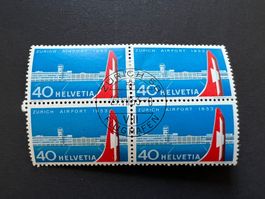 4er Block ZNr. 313 Einweihung Flughaufen Zürich, ET.  (4297)