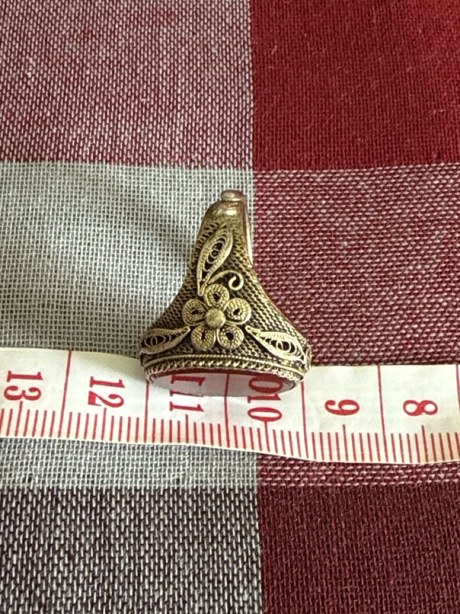 Anelli: Silberner Ring mit rotem Stein, größenverstellbar – Usato da Zürich venduto da sha_vw65 1