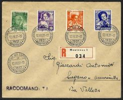 1937/J77-80 Serie auf R-Brief gest. CONF. DES CAPIT. (15567)