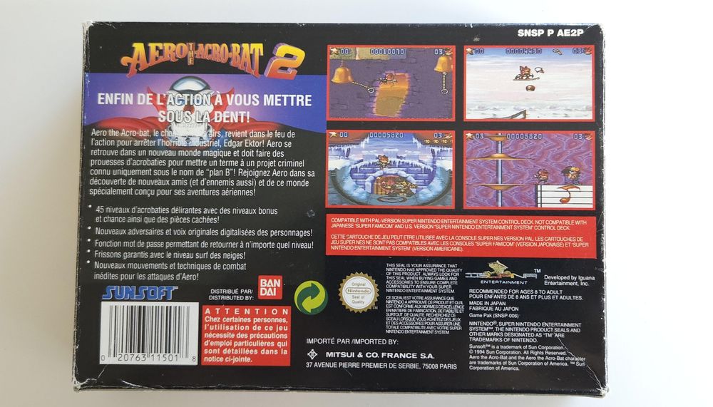 Aero The Acro-Bat 2 (exclu FAH) - Snes (Gebraucht) in Autigny für CHF ...