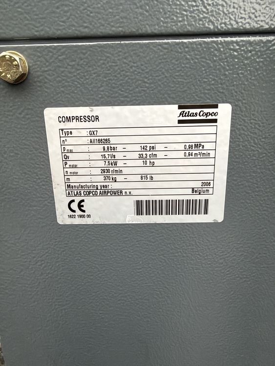 Atlas copco GX7 Compressor Kompressor Werkstatt druckluft (Defekt) in ...