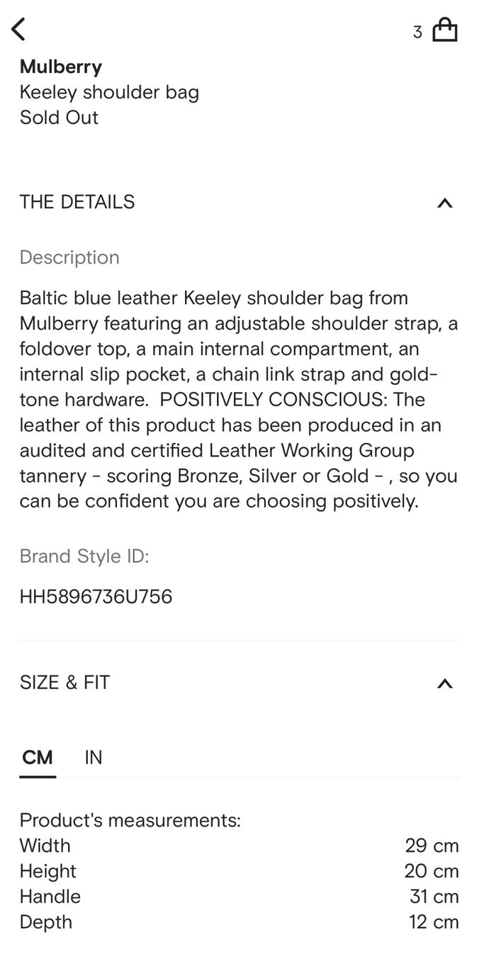 Mulberry Borse da donna: Mulberry Keeley Shoulder Bag (hellblau) – Nuovo e nell'imballaggio originale da Arbon venduto da free4style 9