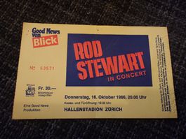 Rod Stewart billet de concert original 1986 Zürich