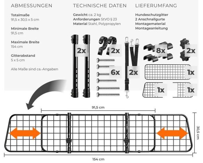 Käfige, Transport & Sicherheit: Hundeschutzgitter Balu – Neu und originalverpackt aus Oberegg von MR-shop 3