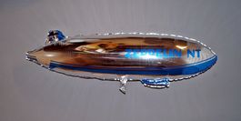 Folienballon Ballon Balloon Blimp Zeppelin NT silber 121 cm