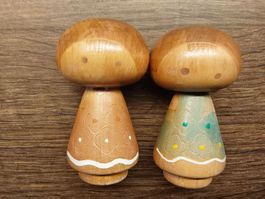 2 Kokeshi Puppen Vintage aus Japan