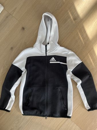 Adidas Kapuzenjacke Gr.152 Schwarz/Weiss - Top Zustand!