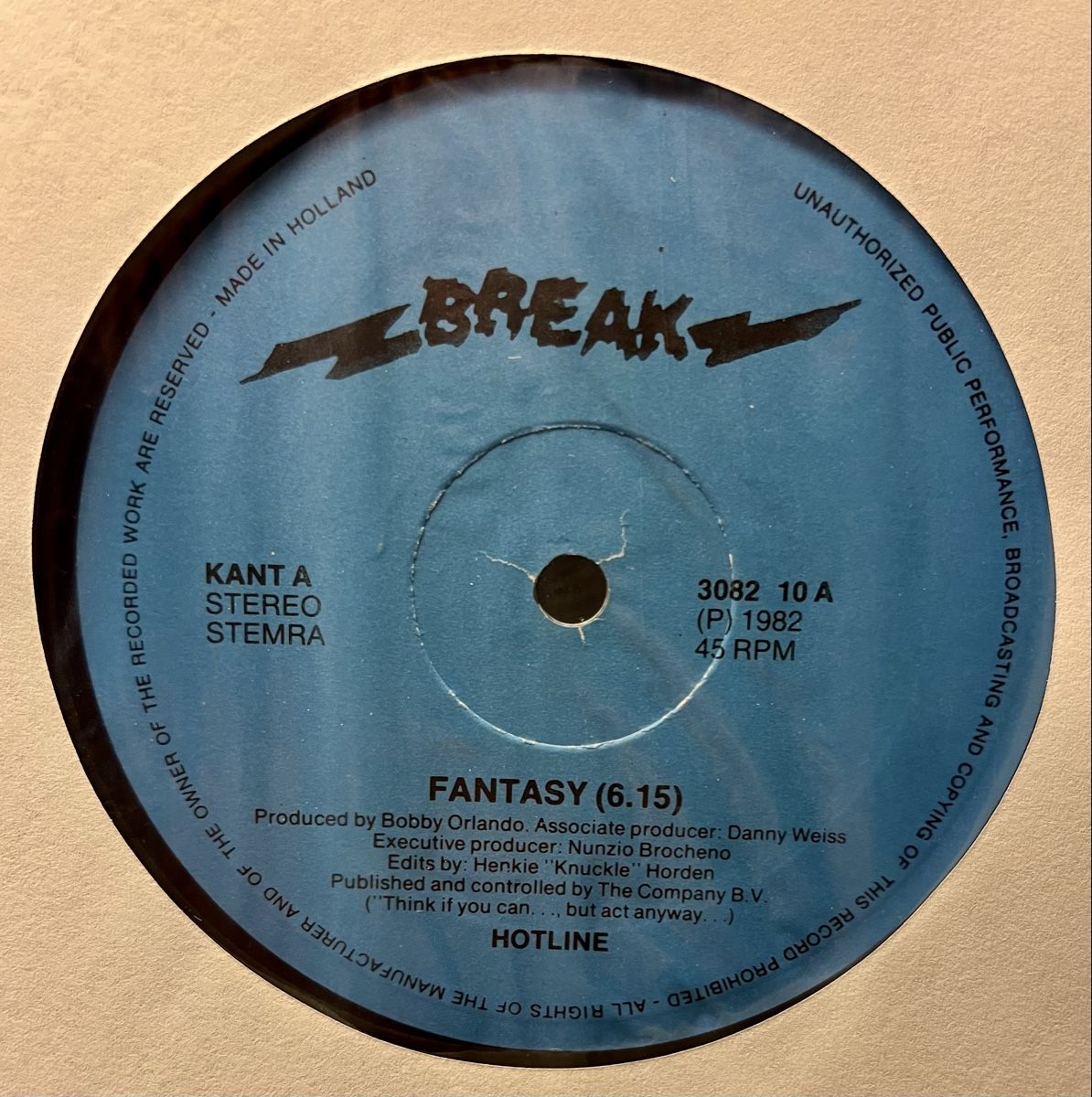 Dischi in vinile: HOTLINE / FANTASY - BOBBY ORLANDO (1982) – Usato da Sarnen venduto da m-basic 2