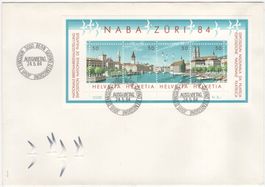 NABA ZÜRI 84 Block auf offiziellem FDC