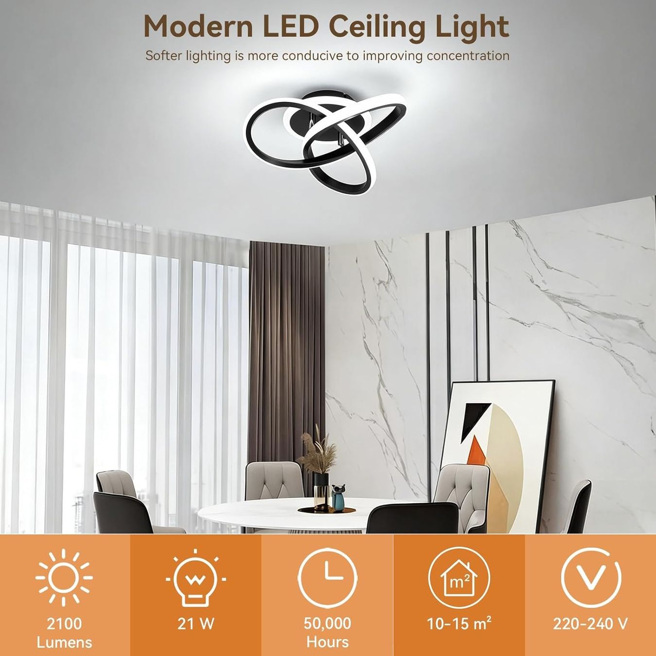 Kronleuchter & Deckenlampen: LED Deckenleuchte 21W Memory Deckenlampe Schwarz – Neu und originalverpackt aus Zürich von jasminleut 2