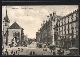 Lausanne, Place St-Francois, Strassenbah