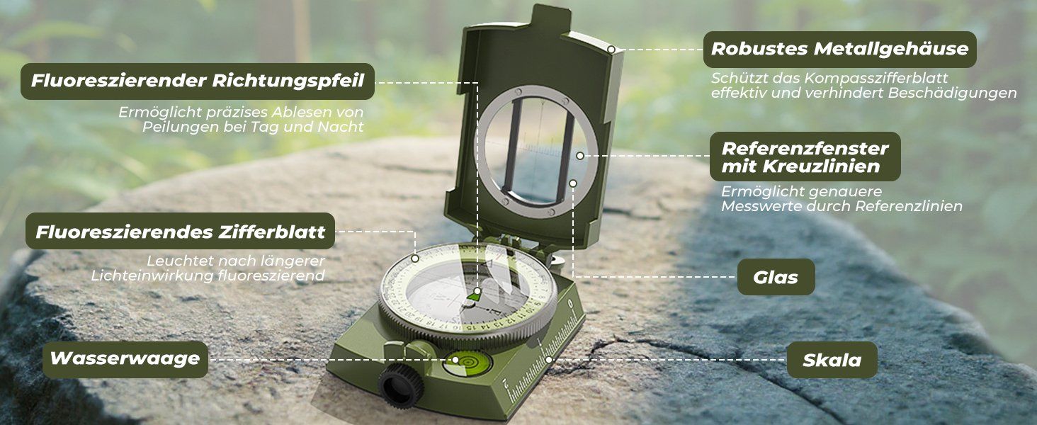 GPS & Strumenti di misurazione: Militär Professioneller Taschenkompass – Nuovo e nell'imballaggio originale da Geneve venduto da Titi2008 2