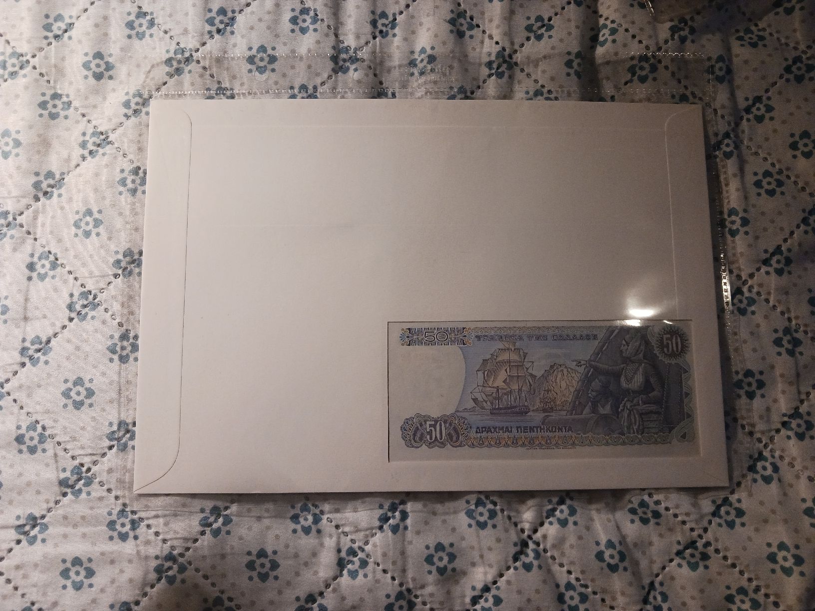 Banconote: Griechenland Brief mit Banknote 50 Drachmen. – Nuovo (secondo la descrizione) da Geroldswil venduto da Antica01 1