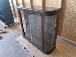 Alte Rundglas-Vitrine Glasschrank Antikes Möbel