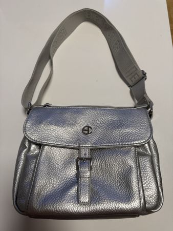 Original ENRICO COVERI Umhängetasche Silber Metallic – Trend