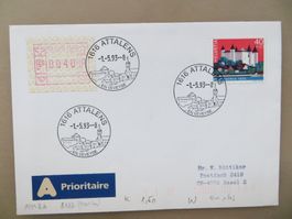 Gelaufener A-Brief mit Sonderstempel 1616 Attalens 1993