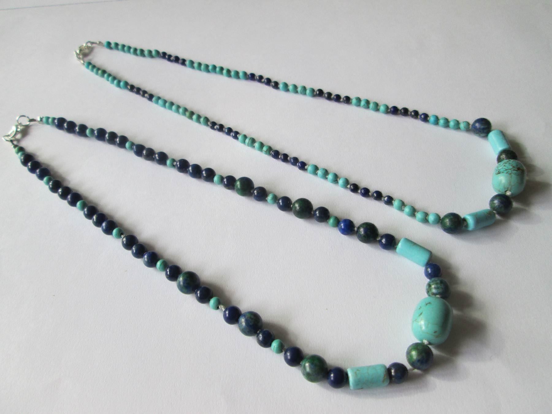 Catenine: Wundervolle Perlenkette aus echtem Türkis und Lapislazuli – Nuovo (secondo la descrizione) da Drochtersen venduto da Simonchen