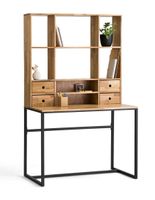 Schreibtisch aus Holz und Metall