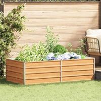 Raised Garden Bed, 160 x 40 x 45 cm, Galvanized Steel