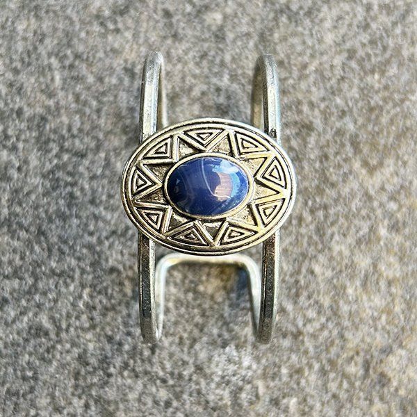 Bracciali & Braccialetti: BLAUER STEIN | Silbrige Armspange Armreif | Modeschmuck – Usato da Engelburg venduto da Rmueller 1