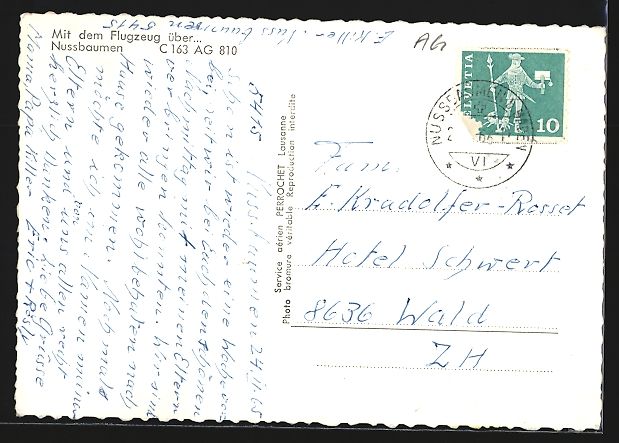 Cartoline postali: Nussbaumen /AG, Ortsansicht vom Flugzeug – Usato da Berlin venduto da bartko-reher 1