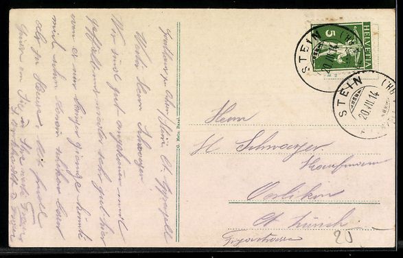 Cartoline postali: Stein /Appenzell, Dorfansicht mit Kirche – Usato da Berlin venduto da bartko-reher 1