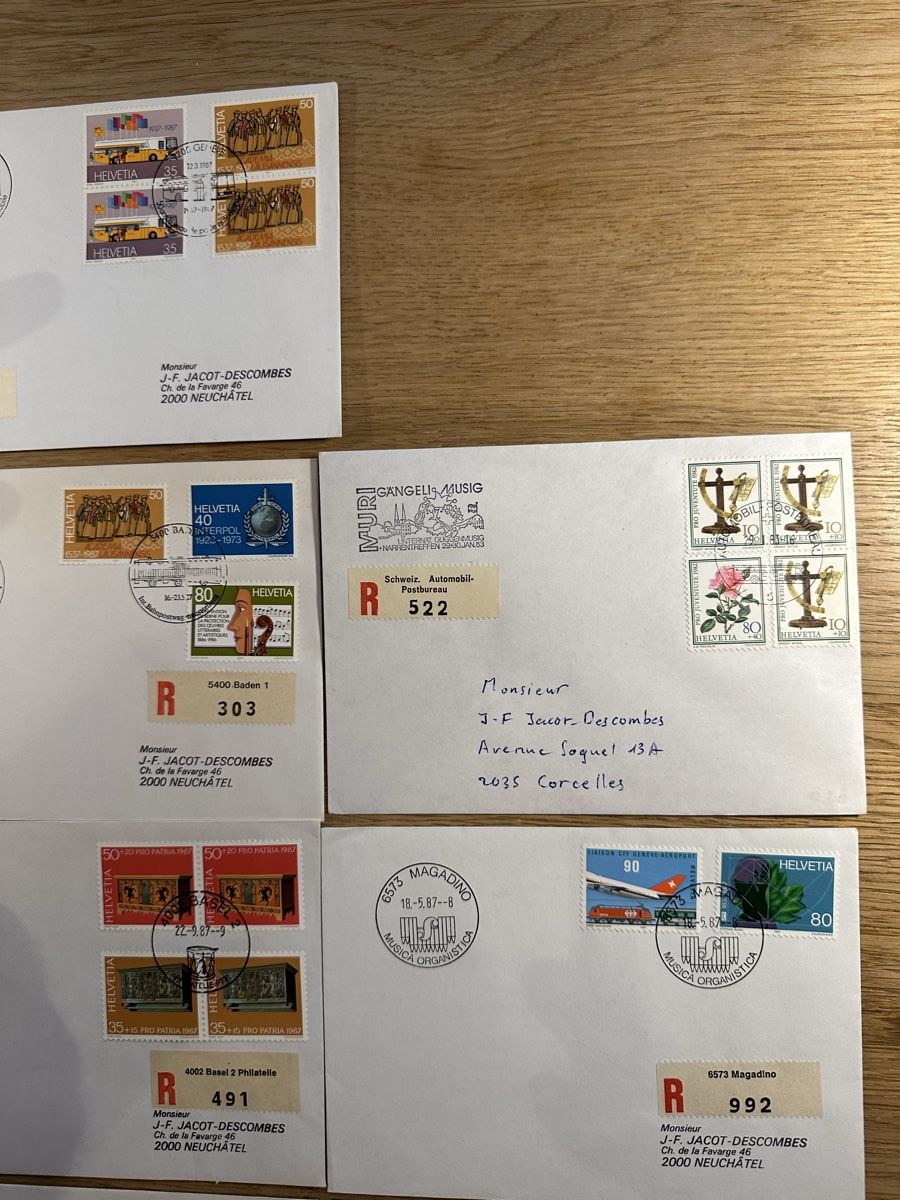 Alle Briefmarken: 13x Sonderbriefe R-Briefe mit Sonderstempel – Gebraucht aus Schmitten / FR von Samsara169 2