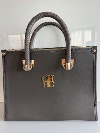 Handbag CHHC grey top handles leather effect excellent condi