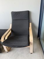 IKEA Sessel mit Fusshocker Holz schwarz guter Zustand