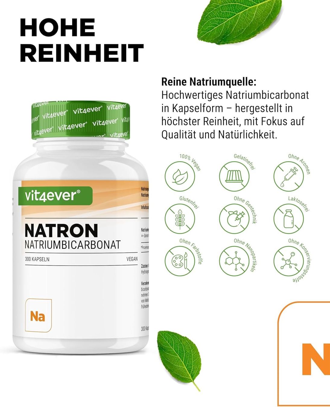 Cibi & Specialità: Vit4ever Natron Kapseln 1000 mg 300 Stk – Nuovo e nell'imballaggio originale da Suhr venduto da SchnapperCH 2