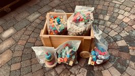 Konvolut Holzbausteine und Holzspielzeug, gebraucht