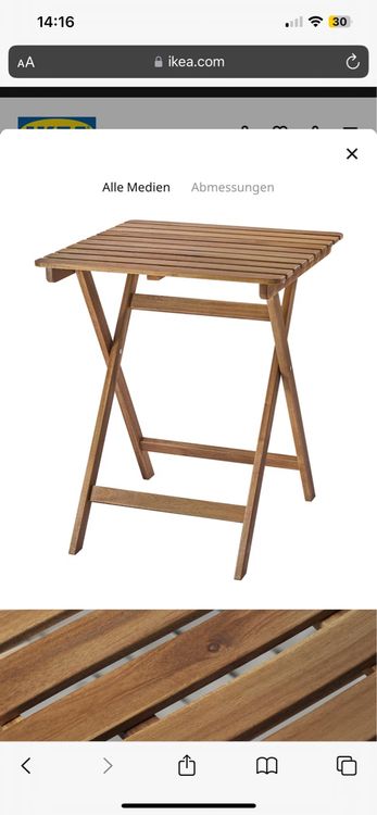 Ikea Holz Klapptisch Balkontisch Gartentisch Kaufen auf Ricardo