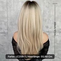 Perücke LC259-1 Blond gesträhnt Haarlänge 55,88 cm