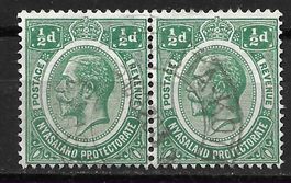 Nyassaland 1913: König Georg 1/2 p im waagrechten Paar