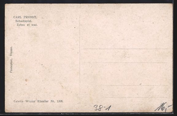 Cartoline postali: Gemälde Schachspiel von Carl Probst – Usato da Berlin venduto da bartko-reher 1