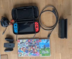 Nintendo Switch Konsole mit Zubehör und 3 Spielen