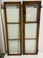 2 Alte Fenster – Glas 44x34.5 cm, Gesamt 149x42 cm