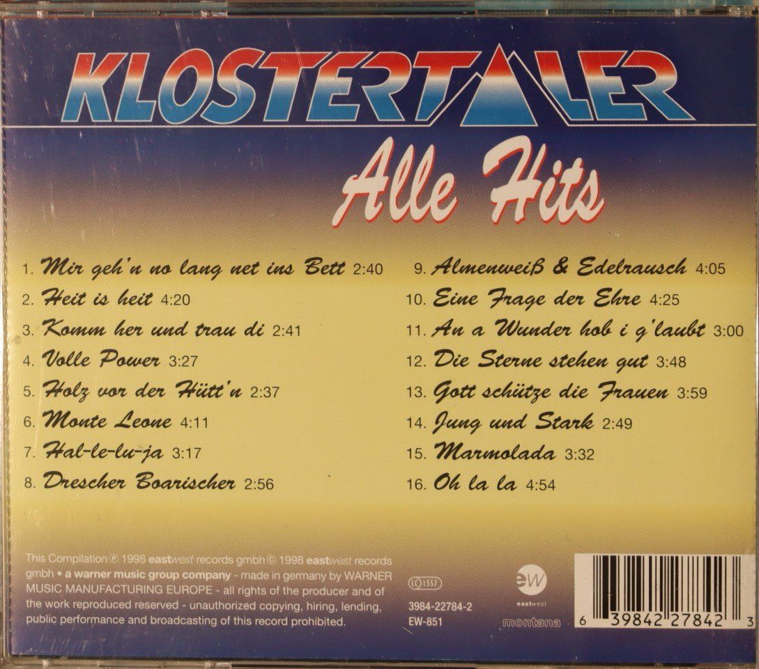 CD: Klostertaler – Alle Hits – Usato da Luzern venduto da CONTENTI 2