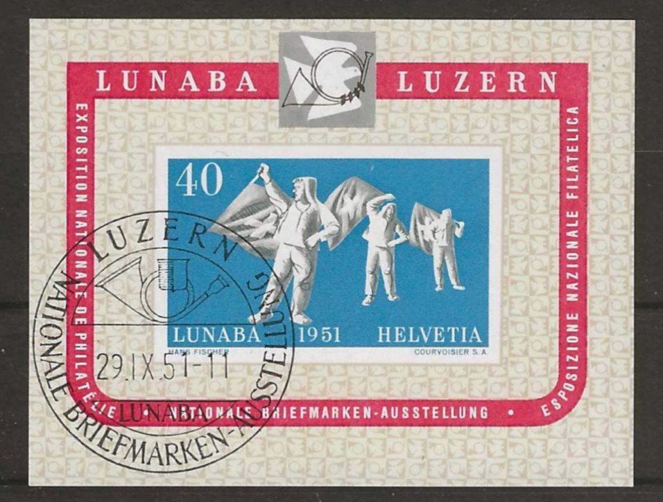 Tutti i francobolli: 1951 : Lunaba Block W32 - Ersttag – Usato da Gümligen venduto da Geniusbuy