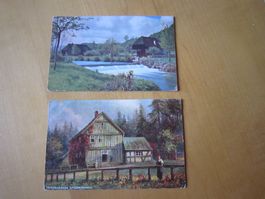No15 Zwei ältere Postkarten  Feldpost 1916 / Siegel 18