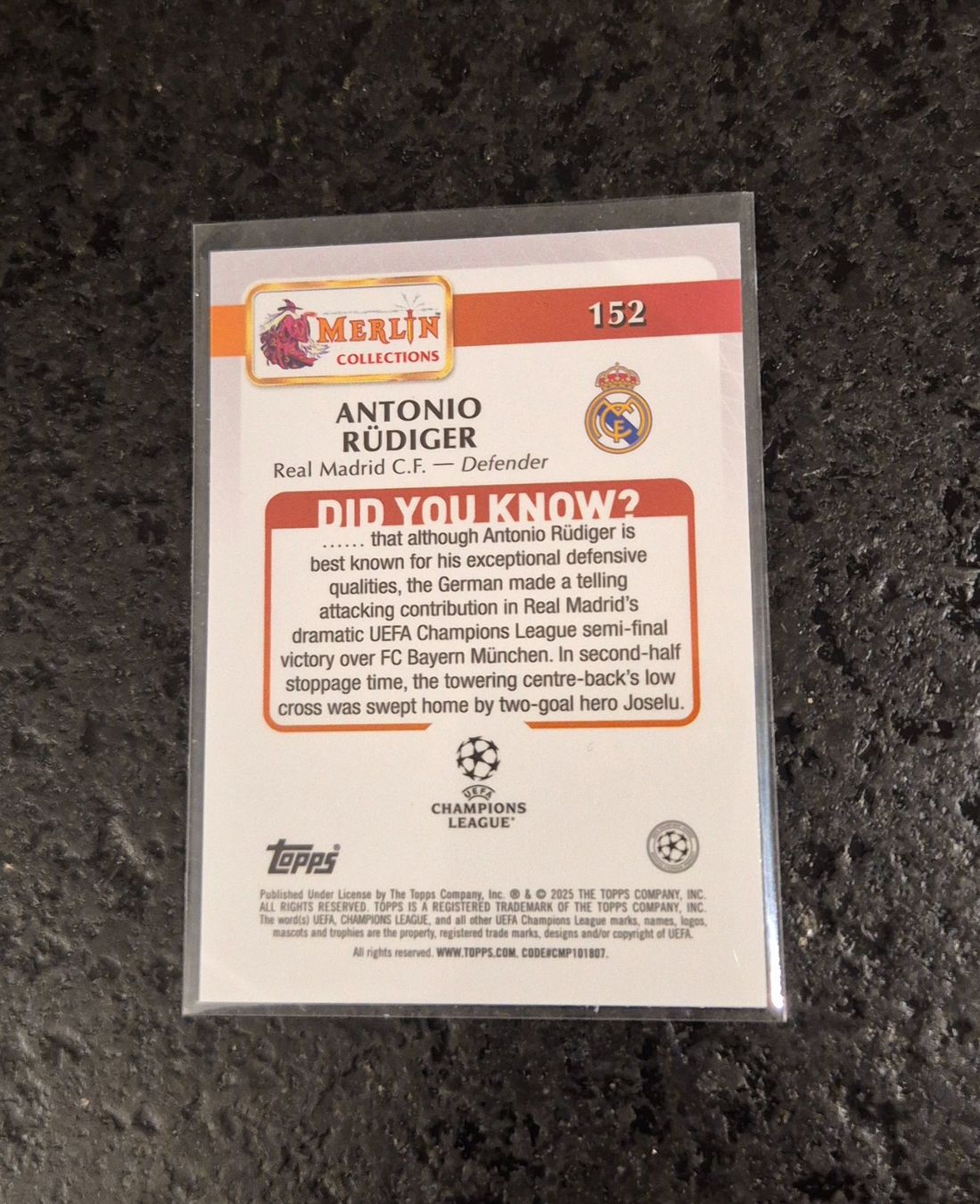 Topps Carte collezionabili: Antonio Rüdiger /199 - Real Madrid - Topps – Nuovo (secondo la descrizione) da Burg AG venduto da Danoe 1