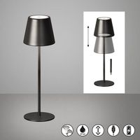LED Aussen Tischleuchte, Grau 36 cm Höhe