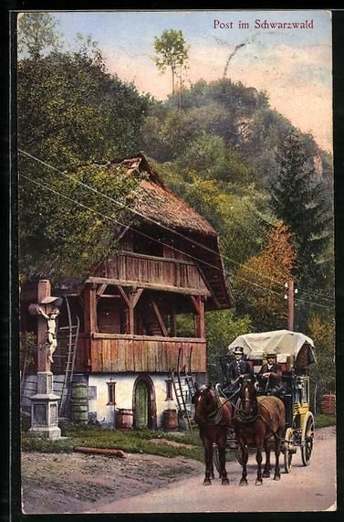 Ansichtskarten: Post im Schwarzwald, Postkutsche an eine – Gebraucht aus Berlin von bartko-reher