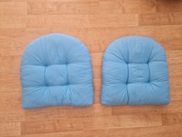2 Stuhlauflagen, hellblau, 48x51 cm, neu!