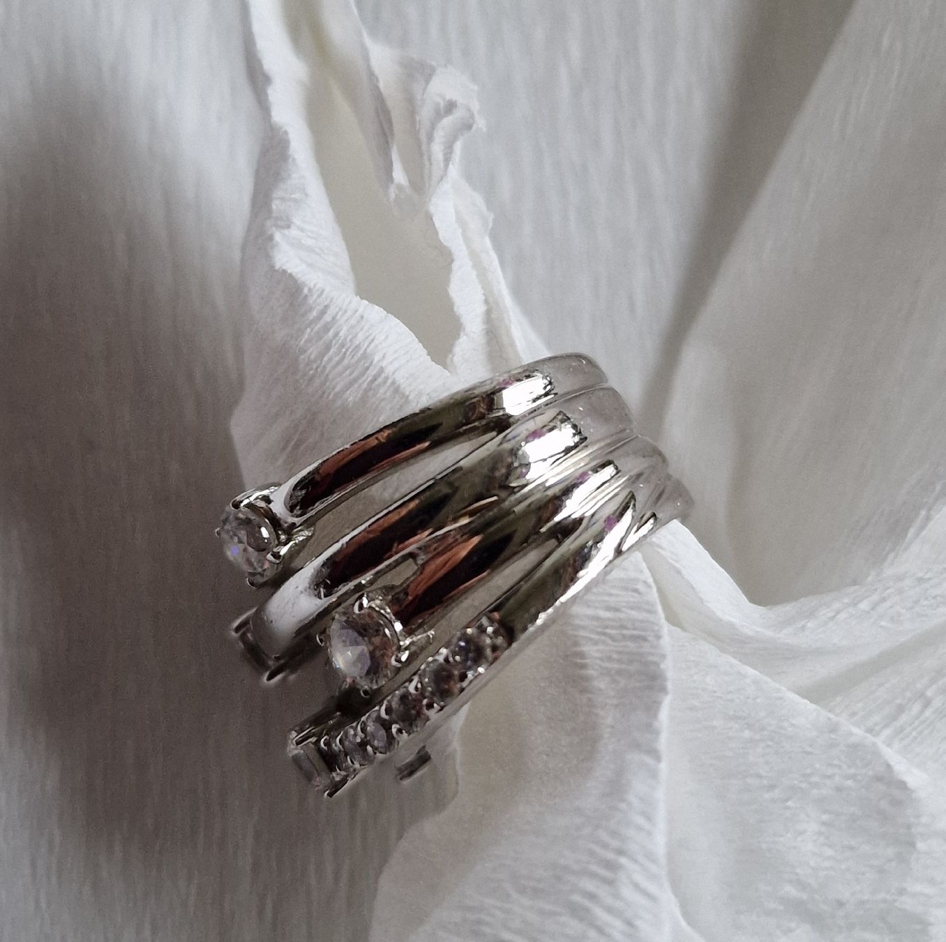 Anelli: Breiter Ring 925 Silber Zirkonia Gr.52 – Usato da Barzheim venduto da spitz01 2
