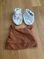 Baby Set Mütze und Finken Braun Grau