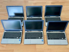 6x Laptops Asus c202s Chromebook Defect