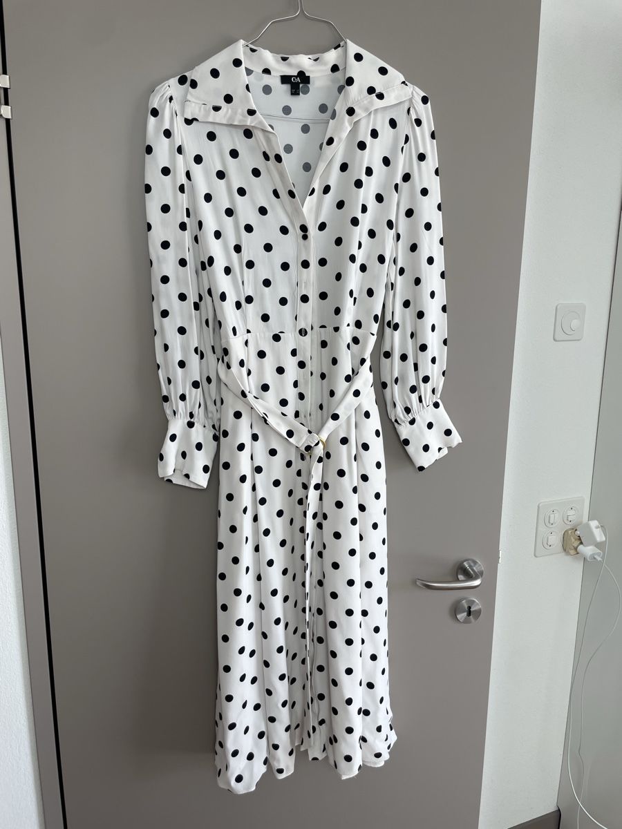 C&A Vestiti: C&A Kleid Vintage  gepunktet Gr. 42 – Nuovo (secondo la descrizione) da Zürich venduto da Mary233