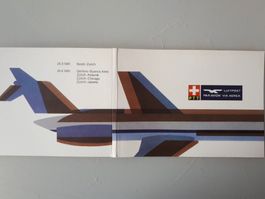 Briefmarken Swissair Jubiläumsflüge Nord - Ost - Süd - West