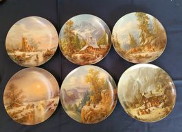 6 TELLER "ROMANTISCHE WINTERIMPRESSIONEN"VON LUDWIG MUNINGER